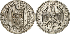 WEIMARER REPUBLIK. 
GEDENKMÜNZEN. 
3 Reichsmark 1928D Dinkelsbühl. J. 334. . 


vz