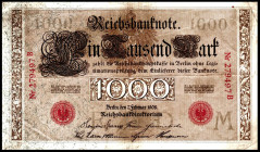 Deutsches Kaiserreich. 
1000 Mark 7.2.1908, Ros. 36. . 


III