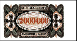 Inflation von 1919/1924. 
2 Millionen Mark 23.07.1923 E-Ma Reichsbanknote, KN 16mm lang. Ros. 89a. . 


I-