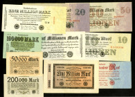 Inflation von 1919/1924. 
100 Tausend Mark 25.07.1923 (10). Ros. 90a,91b, 92c, 93, 94, 95, 96b, 97b, 98 ,99a. 


meist I, 3x II