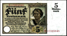 Rentenbank von 1923/1937. 
5 Rentenmark 2.1.1926 Reichsdruckerei, KN 8-stellig, Serie D, 1 und 2 Mark 30.1.1937. Ros. 164b, 166b,167b. (3). 


2xI...