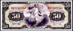 Bundesrepublik. 
Bank Deutscher Länder. 
50 DM 1948 K vor der KN, Serie J. Ros. 242. . 


I-II