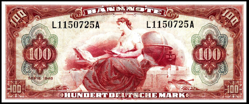 Bundesrepublik. 
Bank Deutscher Länder. 
100 DM 1948 "Roter hunderter". Ros. 2...