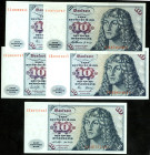 Bundesrepublik. 
Bundesbank. 
10 DM 1977-1980. Ros. 263c, 270b, 275a, 281a, 286a. (5). 


I