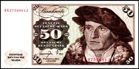Bundesrepublik. 
Bundesbank. 
50 Deutsche Mark 1.6.1977 Serie KG/J. Ros. 277a. . 


I