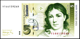 Bundesrepublik. 
Bundesbank. 
5 , 20 Deutsche Mark 1.8.1991 D6-D1, D8-D0, Y1-A9, AA-S1 (20 DM). Ros. 296 a.b, 298a,. (4). 


I