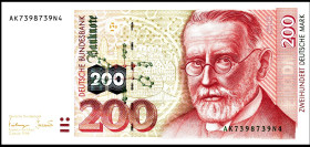 Bundesrepublik. 
Bundesbank. 
200 Deutsche Mark 2.1.1996 AK-N4. Ros. 311a. . 


I-