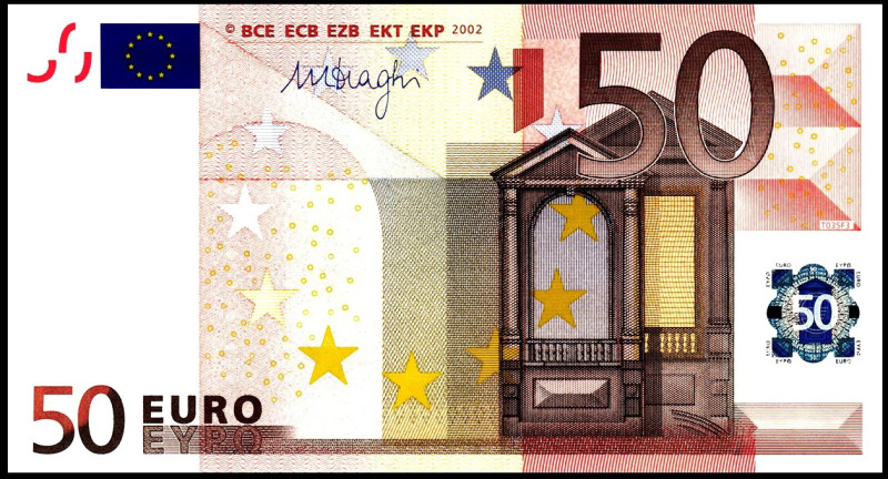 Bundesrepublik. 
EURO-Noten. 
5,10, 20, 50 Euro 2002. Ros. E1a, 2a, 3a, 4. (4)...