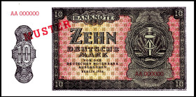 Deutsche Demokratische Republik. 
10 Deutsche Mark 1954 Private Nachdrucke nach orig.Druckplate 43. Ros. 348 d/P-. . 


I