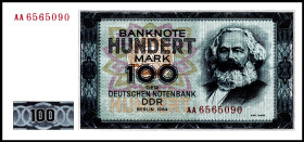 Deutsche Demokratische Republik. 
5, 10, 20, 50, 100 Mark 1964. Ros. 354a-356a,357b, 358a. 5 Stück. 


4x I , 1x II+ (Nr.357b)