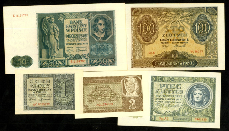 Besetzungsausgaben II.Weltkrieg 1939/45. 
Generalgouvernement Polen. 
1,2,5,50...