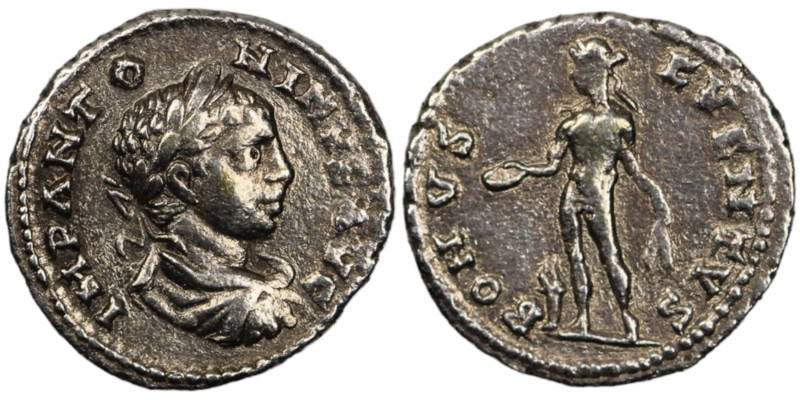 Elagabal. (218-222 AD). Denar. (18mm, 2,64g) Antioch. Obv: IMP ANTONINVS AVG. la...