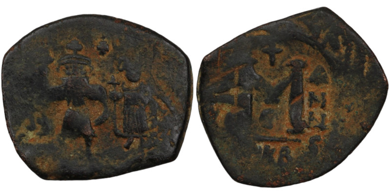 Heraclius. (610-641 AD). Æ Follis. (22mm, 4,32g). Obv: Heraclius, Heraclius Cons...