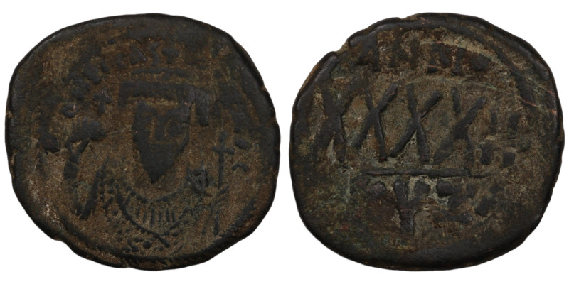 Phocas. (605-606 AD). Æ 40 Nummi. (27mm, 11,08g). Cyzicus. Obv: bust of Phocas f...