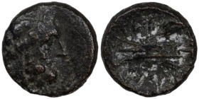 Phoenicia. Arados. (137-51 BC) Æ Bronze. (14mm, 3,35g) Obv: laureate head of Zeus right. Rev: galley-ram left.