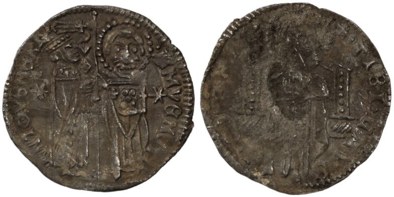 Venice. Francesco Dandolo. (1328-1339 AD). AR Grosso. (22mm, 1,80g). Obv: Doge a...