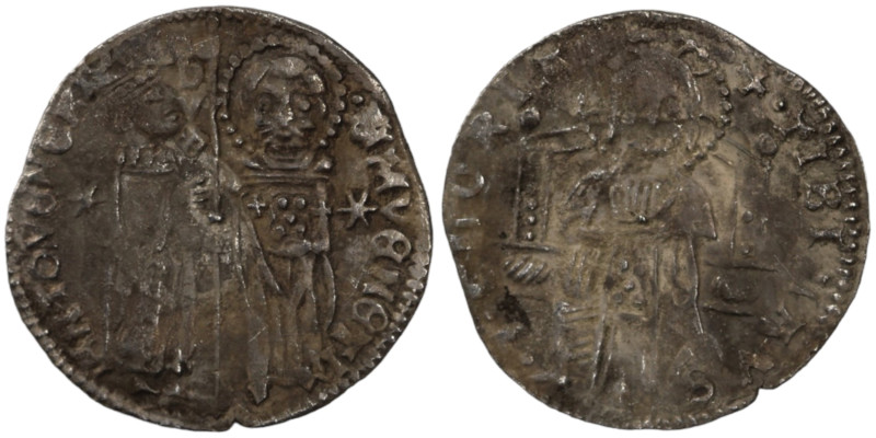 Venice. Francesco Dandolo. (1328-1339 AD). AR Grosso. (22mm, 1,75g). Obv: Doge a...