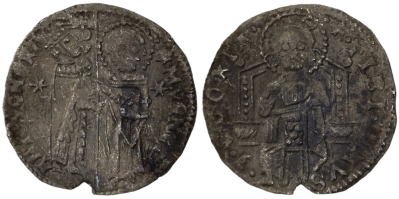 Venice. Francesco Dandolo. (1328-1339 AD). AR Grosso. (22mm, 1,53g). Obv: Doge a...