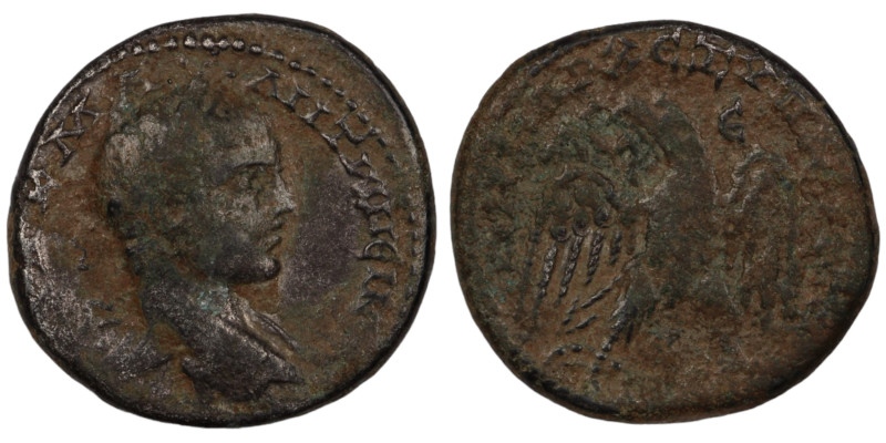 Elagabal. (218-222 AD). Billon Tetradrachm. (25mm, 12,16g) Antioch. Obv: laureat...