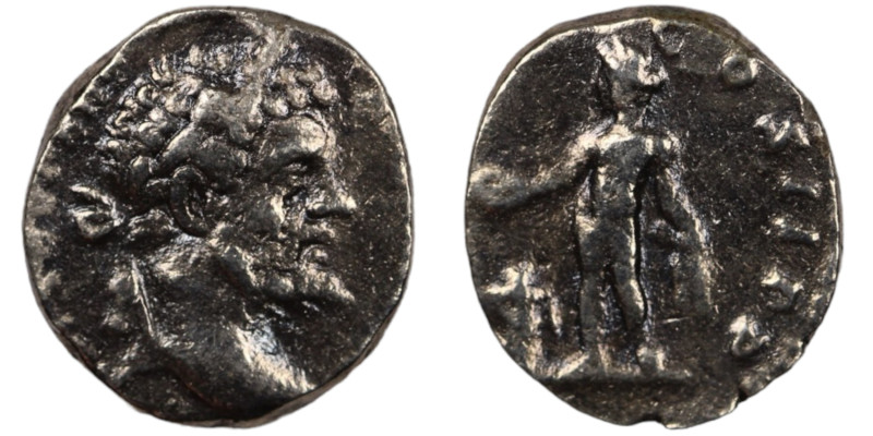 Septimius Severus. (193-211 AD). Denar. (16mm, 1,62g) Rome. Obv: laureate bust o...