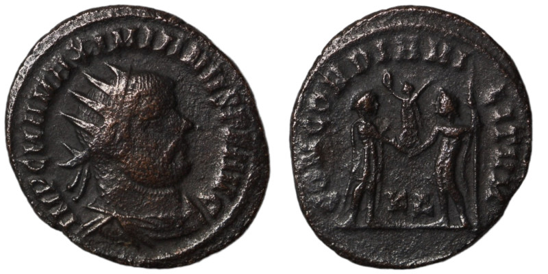 Maximianus. (285-295 AD). Æ Antoninian. (21mm, 2,94g) Antioch. Obv: IMP CMA MAXI...