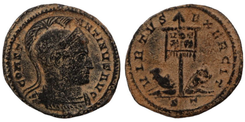 Constantinus. (307-337 AD). Follis. (19mm, 2,42g) Thessalonica. Obv: CONSTANTINV...