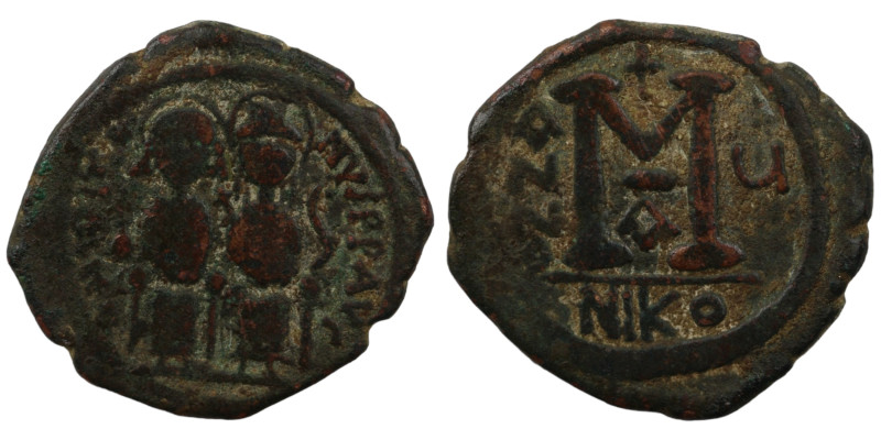 Justin II. and Sophia. (565-578 AD). Follis. (31mm, 14,73g) Nicomedia. Obv: Just...