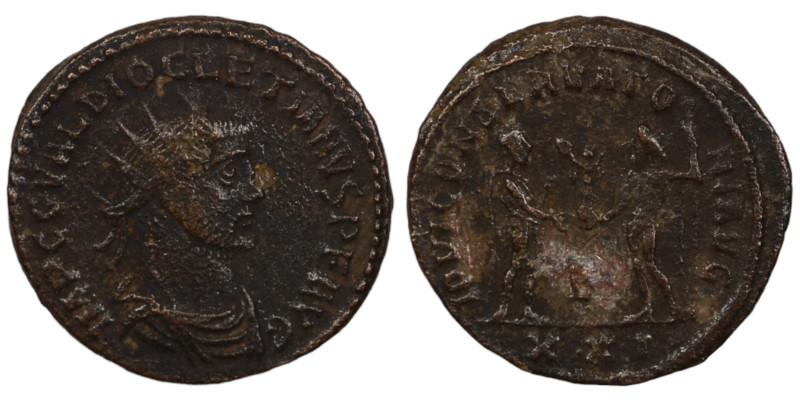 Diocletian. (285 AD). Æ Antoninian. (18mm, 3,31g) Antioch. Obv: IMP C C VAL DIOC...