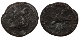 Phoenicia. Arados. (137-51 BC) Æ Bronze. (16mm, 3,69g) Obv: laureate head of Zeus right. Rev: galley-ram left.