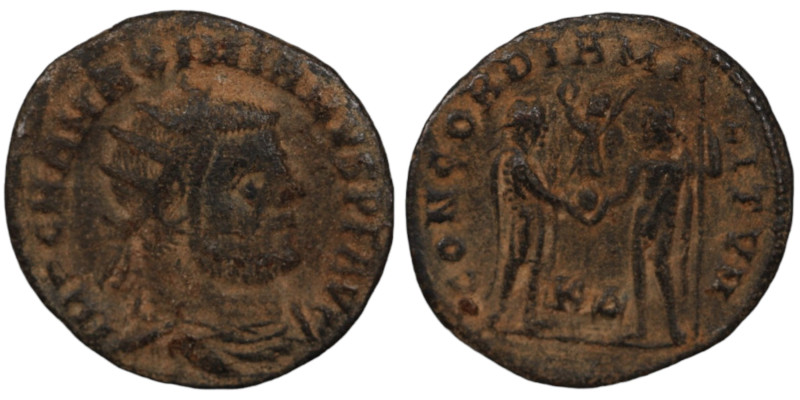 Maximianus. (285-295 AD). Æ Antoninian. (20mm, 2,48g) Antioch. Obv: IMP CMA MAXI...