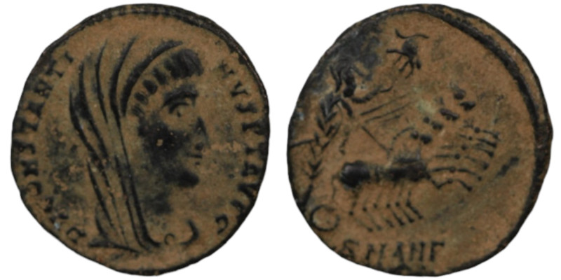 Divus Constantinus I. (337-340 AD). Æ Follis. (15mm, 1,23g) Antioch. Obv: DV CON...