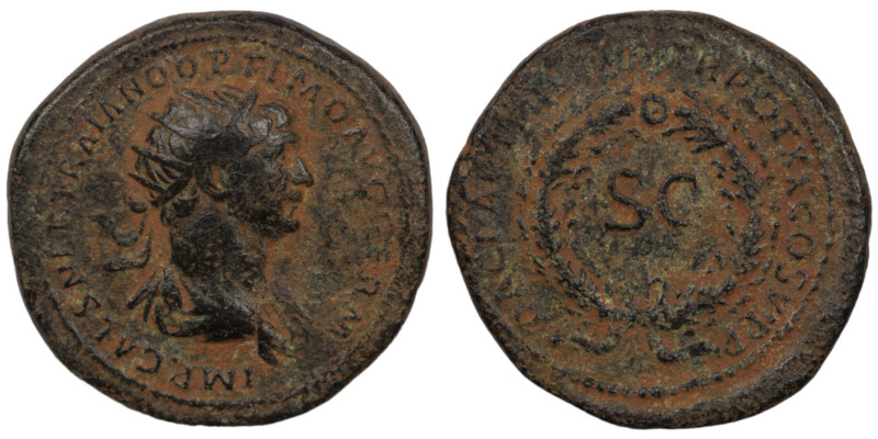 Trajan. (115-116 AD). Æ Semis. (24mm, 9,43g) Rome (for circulation in Syria). Ob...