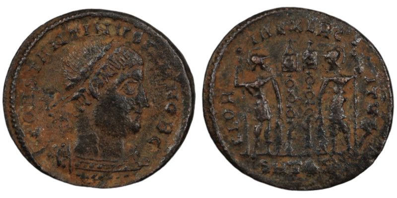 Constantinus I. (306-337 AD). Æ Follis. (18mm, 2,35g) Antioch. Obv: CONSTANTINVS...