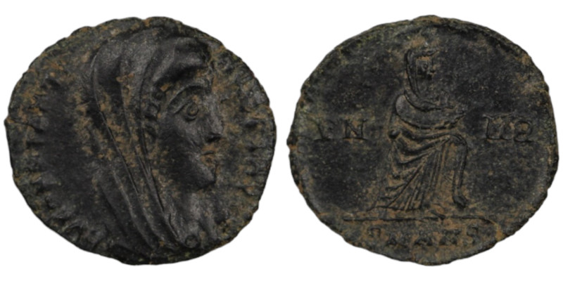 Divus Constantinus I. (347-348 AD). Æ Follis. (15mm, 1,22g) Antioch. Obv: DV CON...