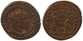 Diocletian. (285 AD). Æ Antoninian. (23mm, 3,08g) Antioch. Obv: IMP C C VAL DIOCLETIANVS P F AVG. radiate cuirassed bust of Diocletian right. Rev: CON...