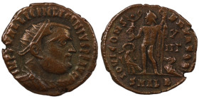 Licinius I. (321-323 AD). Follis. (18mm, 2,62g) Alexandria. Obv: IMP C VAL LICIN LICINIVS P F AVG. cuirassed bust of Licinius right. Rev: IOVI CONSERV...