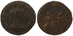 Maximianus. (286-305 AD). Æ Antoninian. (21mm, 3,29g) Antioch. Obv: IMP C M AVR VAL MAXIMIANVS P F AVG. radiate cuirassed bust of Maximianus right. Re...