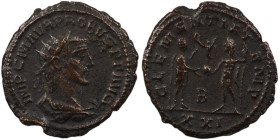 Probus. (276-282 AD). Æ Antoninian. (22mm, 3,63g) Antioch. Obv: IMP C M AVR PROBVS AVG. radiate cuirassed bust of Probus right. Rev: CLEMENTIA TEMP. P...