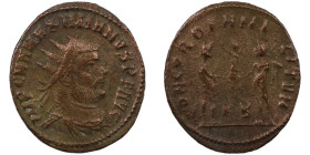 Maximianus. (285-295 AD). Æ Antoninian. (21mm, 2,36g) Antioch. Obv: GAL VAL MAXIMIANVS PF AVG. radiate cuirassed bust right. Rev: CONCORDIA MILITVM. J...