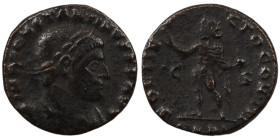 Constantinus I. (307-337 AD). Follis. (19mm, 3,22g) Antioch. Obv: CONSTANTINVS AVG. laureate bust of Constantinus left. Rev: SOL INVICTO COMITI. Sol s...