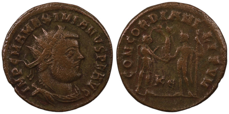 Maximianus. (285-295 AD). Æ Antoninian. (21mm, 3,22g) Antioch. Obv: GAL VAL MAXI...