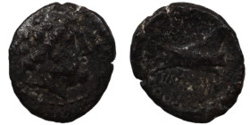 Phoenicia. Arados. (137-51 BC) Æ Bronze. (17mm, 2,45g) Obv: laureate head of Zeus right. Rev: galley-ram left.