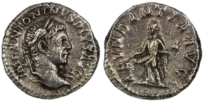 Elagabal. (220-221 AD). Denar. (18mm, 2,94g) Rome. Obv: IMP ANTONINVS AVG. laure...