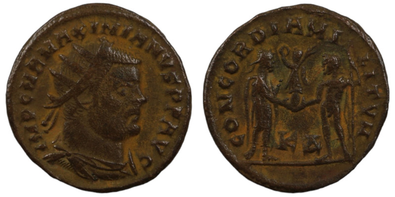 Maximianus. (286-305 AD). Æ Follis. (22mm, 3,34g) Antioch. Obv: IMP C M A MAXIMI...