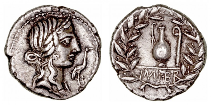 Caecilia
Denario. AR. (81 a.C.). Acuñación hispana. A/Cabeza diademada de la Pi...