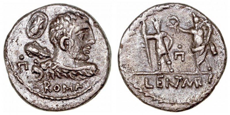 Cornelia
Denario. AR. Roma. (100 a.C.). A/Busto de Hércules con maza a der., de...
