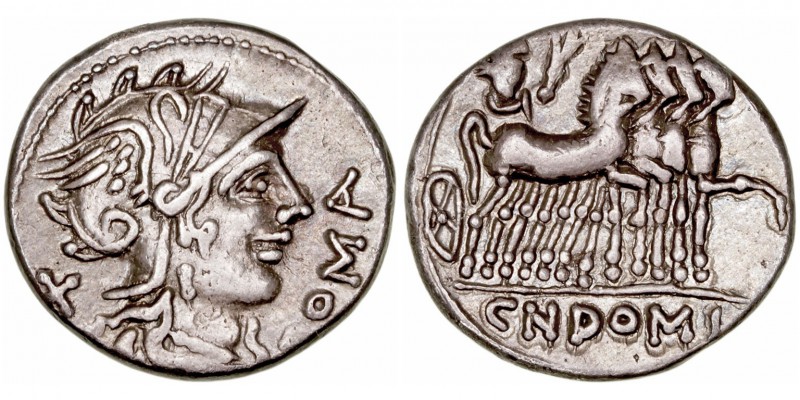Domitia
Denario. AR. Roma. (116-115 a.C.). A/Cabeza de Roma a der., detrás X y ...