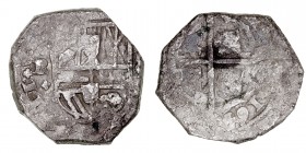 Carlos II
8 Reales. AR. Sevilla R. (166.). Solo se observa parte de la fecha y la marca del ensayador R, pero se trata de una acuñación sevillana. 26...