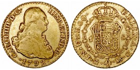 Carlos IV
Escudo. AV. Madrid MF. 1792. 3.38g. Cal.491. MBC+/MBC.