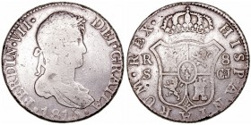 Fernando VII
8 Reales. AR. Sevilla CJ. 1815. 26.64g. Cal.639. BC.